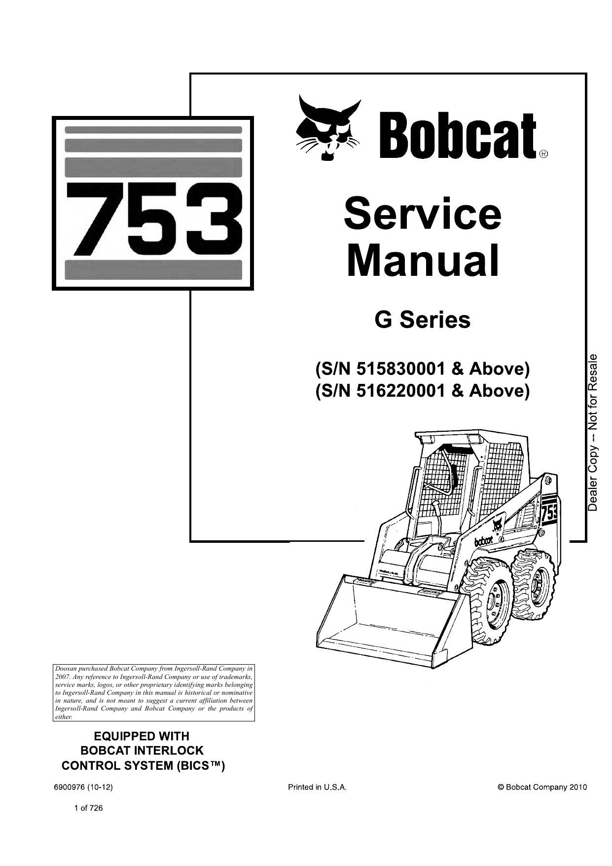 753 Loader Service Manual Bobcat 3